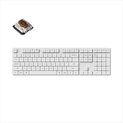KEYBOARD MECHANICAL KEYCHRON K5 PRO QMK/VIA LP WHITE LED FULL SIZE Gateron Brown switch Multi-Device (Wired+Bluetooth), White, K5P-O3