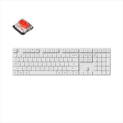 KEYBOARD MECHANICAL KEYCHRON K5 PRO QMK/VIA LP WHITE LED FULL SIZE Gateron Red switch Multi-Device (Wired+Bluetooth), White, K5P-O1