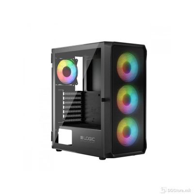 LOGIC PORTOS ARGB Black USB 3.0 MIDI Computer Case 600W