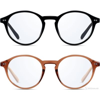 Two Circles Modern Red/Brown Color - Blue Light and UV Protective Glasses