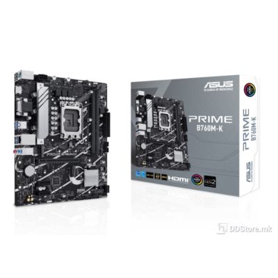 ASUS PRIME B760M-K, Intel B760 LGA 1700 mATX motherboard with PCIe 4.0, two PCIe 4.0 M.2 slots, DDR5