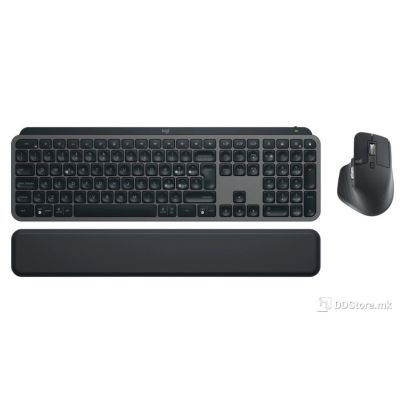 Keyboard Logitech Wireless MX Keys S Combo w/Mouse, Palm Rest Graphite