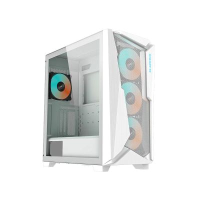 ATX Midi Tower Case Gigabyte C301 GLASS V2 White w/2xUSB 3.0, USB 3.1 Type-C, 4x 120mm ARGB Fans