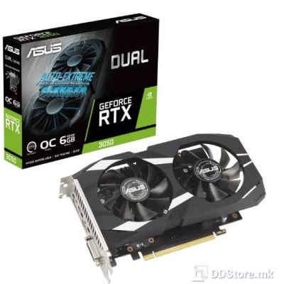 ASUS DUAL-RTX3050-O6G ,NVIDIA GeForce RTX 3050, PCI 4.0, OpenGL4.6, 6GB GDDR6, 1537 MHz