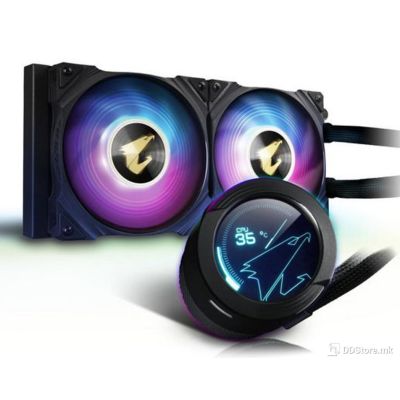 Gigabyte Aorus Waterforce Cooler X 240, with LCD display AIO liquid cooler, RGB Fusion 2.0, 2x120mm ARGB Fans