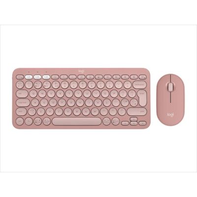 COMBO KEYBOARD AND MOUSE WIRELESS LOGITECH PEBBLE 2 COMBO Rose w/Bluetooth, Logitech Bolt, 920-012241