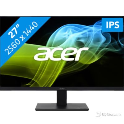 MONITOR ACER V277UBMIIPX 27'' LED IPS WQHD, ZeroFrame, 4ms, Flicker-less,1000:1, 350nits, HDMI, DP, Speakers 2x2W, Black