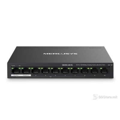 Mercusys MS110P POE Switch, 10-Port 10/100Mbps Desktop Switch with 8-Port PoE+