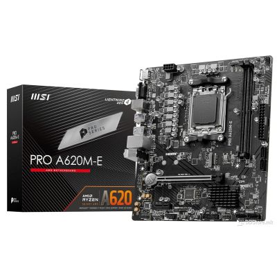 MSI PRO A620M-E (AM5)  Ryzen™ 9000/ 8000/ 7000, A620M E Pro, AM5, 2x DDR5