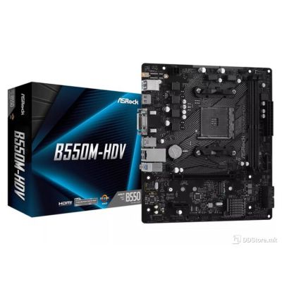 ASRock B550M-HDV MB AMD Supports 3rd Gen AMD AM4 Ryzen, B550M,64GB, DDR4