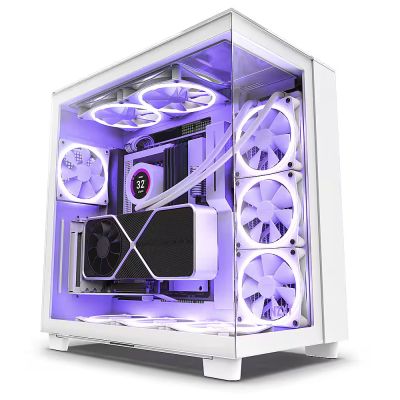 NZXT H9 Elite White, Dual-Chamber ATX Mid-Tower PC Gaming Case