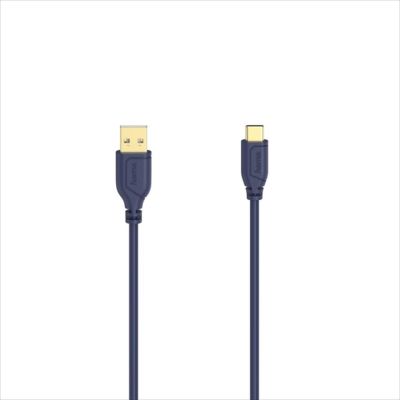 CABLES HAMA USB 2.0 AM - TYPE-C M FLEXI-SLIM BLUE 0.75m, 200635