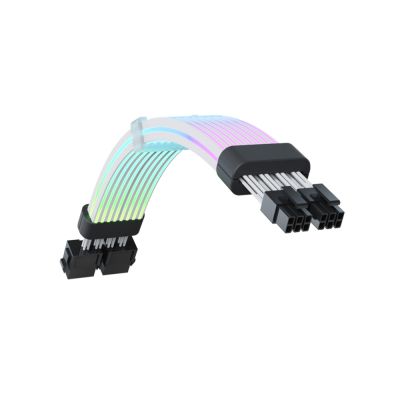 GameMax VGA/CPU 2x8pin, VGA/CPU extension cable x 2，ARGB light, Length 300mm