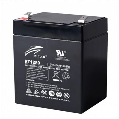 UPS BATTERY 12V 5Ah RITAR RT1250 (90 / 70 / 101mm) T1