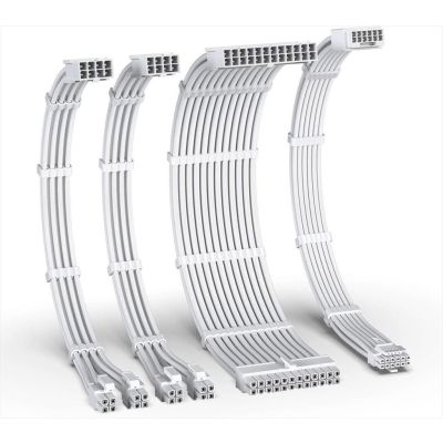 EXTENSION PSU KIT EZDIY-FAB ATX 24-pin, EPS  4+4-pin x2, PCI-E 5.0 12+4-pin 12VHPWR, WHITE