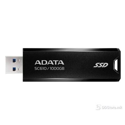 ADATA SC610 1TB EXTERNAL SSD, Black, Up to 550 MB/s, SC610-1000G-CBK/RD