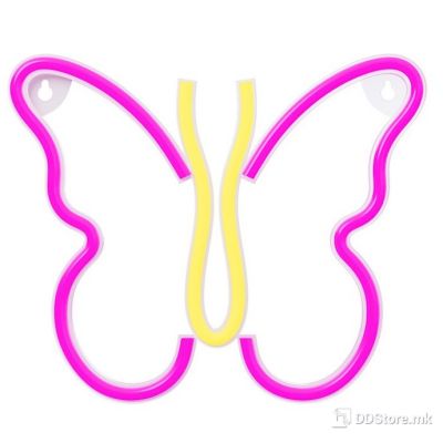 Wall LED Lights Neon Butterfly NNE03 Pink/Yellow