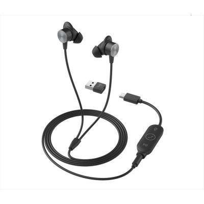 EARPHONES WIRED LOGITECH ZONE (Teams edition) w/microphone, USB-A, USB-C, 3.5 mm, Graphite, 981-001009