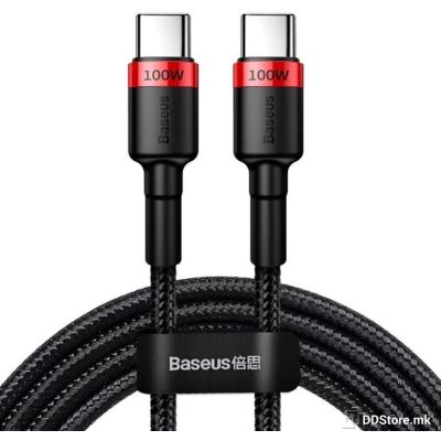 Cable USB 2.0 Type-C to Type-C 2m Baseus Cafule Series PD 100W Black/Red