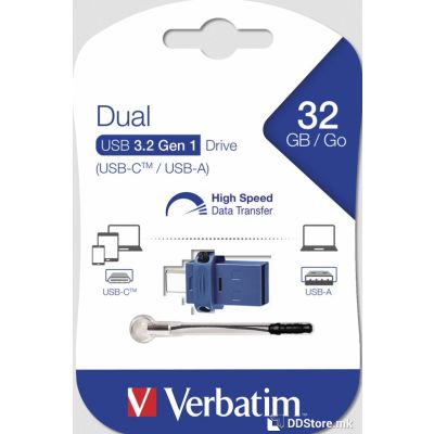 Verbatim USB Drive 32GB, 3.0 Store ?N? Go Dual Drive 3.0 / USB C