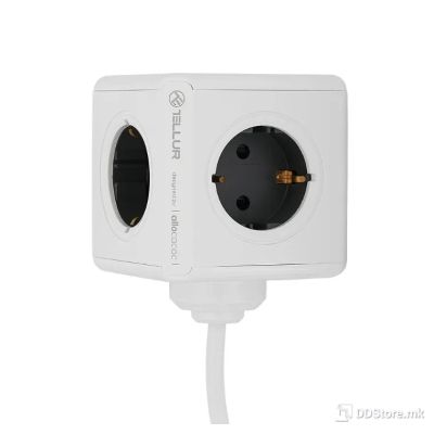 Power Protector Tellur Power Cube Extension Cable 4xSchuko,2xUSB-A,16A/250V,1.5m,White