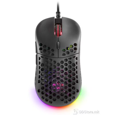 MARS Mouse Gaming MM55, 55 grams, 12800DPI optics, RGB lighting, Black
