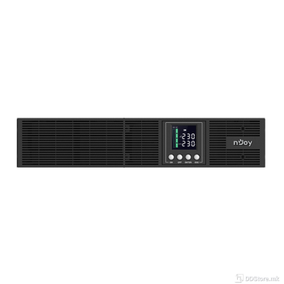 UPS nJoy Aster 3K 3000VA/2700W, Single Phase, On-line (VFI), Rack (2U) / Convertible, Pure Sine Wave, Input 1 x IEC-320 C20 , Output 8 x IEC-320 C13 + 1 x IEC-320 C19 , Batteries Installed 6 X GP09122L, Efficiency up to 97%, LCD Display, Communicatio