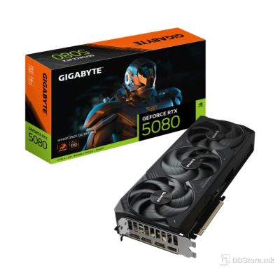 GIGABYTE GeForce RTX 5080 – 16GB GDDR7, 256-bit, PCIe 5.0, WINDFORCE Cooling