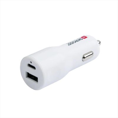 PHONE CAR CHARGER SKROSS DUAL PORT (USB-A + Type-C) 20W, SKCHCA0120WPDCN