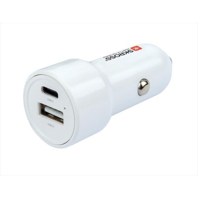 PHONE CAR CHARGER SKROSS DUAL PORT (USB-A + Type-C) 65W, SKCHCA0365WPDCN