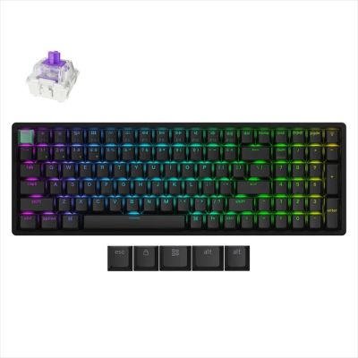 KEYBOARD WIRELESS MECHANICAL KEYCHRON K4 HE Standard version, HS, RGB LED, Full Size, Gateron Double-Rail Magnetic Switch, OSA PBT, Black, K4H-J1