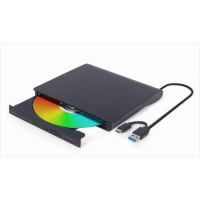 OD EXTERNAL DVD RW SATA GEMBIRD DVD-USB-03, Black (USB 3.0+Type-C)