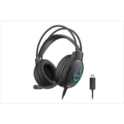 HEADPHONES A4TECH Fstyler FH300U USB-A, LED Backlit, microphone, volume control, Black