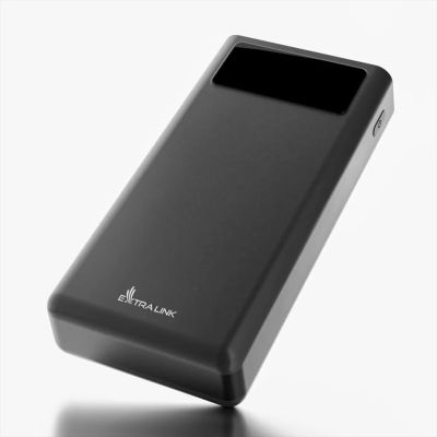 POWER BANK EXTRALINK EPB-112 30000mAh w/digital display, LED torch, x3 input (Micro-USB, USB-C, Lightning) /output( 4x USB-A), Black