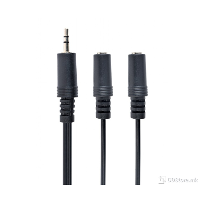 Cable Stereo Plug 3,5mm to Double Stereo Sockets 3,5mm 5m audio Black