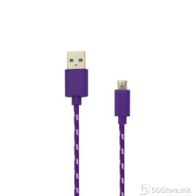 Cable USB 2.0 A-plug to Micro B-plug 1m SBOX Braided Purple
