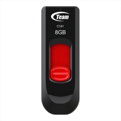 USB Flash Drive 2.0 8GB TEAM GROUP C141, black/red TC1418GR01