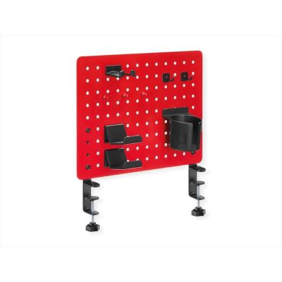 GAMING DESK CLAMP MOUNT PEGBOARD, (3x Pin Magnet, 1x Cup Holder, 2x Hook, 2x Gaming Controller Hook, 1x Headphone Hook), RED, 17.99.0099-4