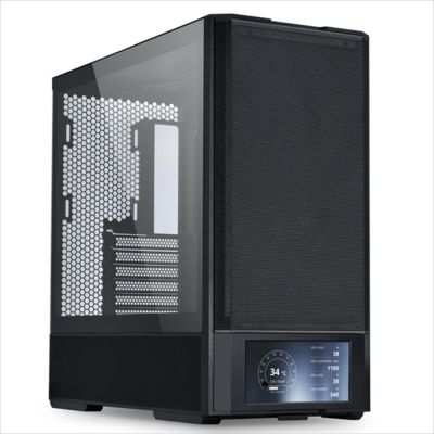CASE LIAN LI ATX LANCOOL 207 DIGITAL Mid-Tower w/ Tempered glass, 2x 140mm PWM 2x 120mm PWM, w/6”LCD Screen, Black LAN207DX