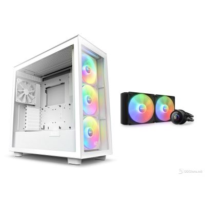Bundle NZXT H7 Elite White ATX Mid-Tower + Kraken 280 RGB Water Cooling