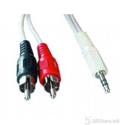 Cable 3,5mm stereo to 2 phono plug RCA 2.5m CCA458