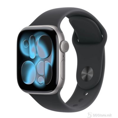 Apple Watch S11 GPS 42mm Space Grey Aluminium Case with Black Sport Band - S/M, meqw4et/a