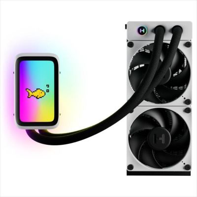 COOLERS CPU AIO HYTE THICC Q60 THICC 240mm x2 120mm FP12 fans, 5" LCD DISPLAY, FAN-HYTE-Q60-BW