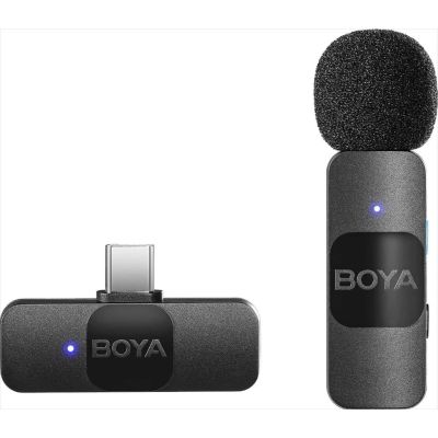 MICROPHONE WIRELESS BOYA BY-V10, USB-C receiver, black