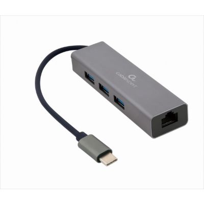 NET LAN USB TYPE-C 10/100/1000 CABLEXPERT w/3-port USB 3.0 HUB, A-CMU3-LAN-01