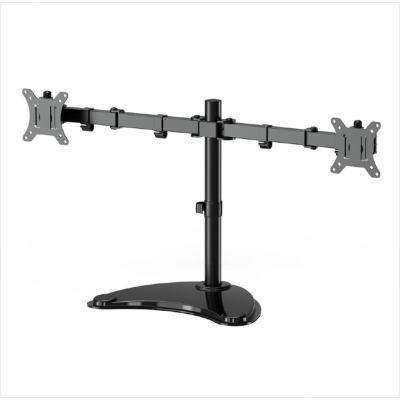 MONITOR STAND GEMBIRD, 2 MONITOR, 13"-32", VESA 100/75mm, Tilt, Swivel, Rotation, 8kg, MS-D2ST-02