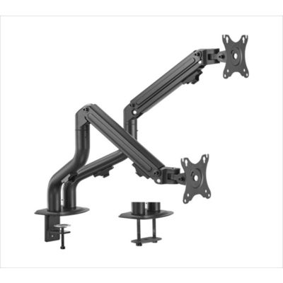 MONITOR STAND GEMBIRD, 2 MONITOR, 17"-32", VESA 100/75mm, Tilt, ARMS Rotation, 2-8kg, MA-DA2-02