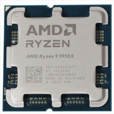 CPU AMD RYZEN 9 9950X, 16 Core, 5,7GHz 80MB w/ AMD Radeon Graphics, s.AM5 100-000001277, TRAY