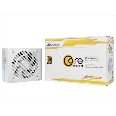 PSU 650W SEASONIC CORE GX-650-V2 ATX3.1 w/PCIE 5.1 80+ GOLD , Fully Modular, White, 1C265GWRT3A12X