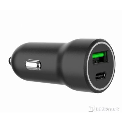 USB Universal Car Charger Gembird 20W PD Dual USB Type C+A